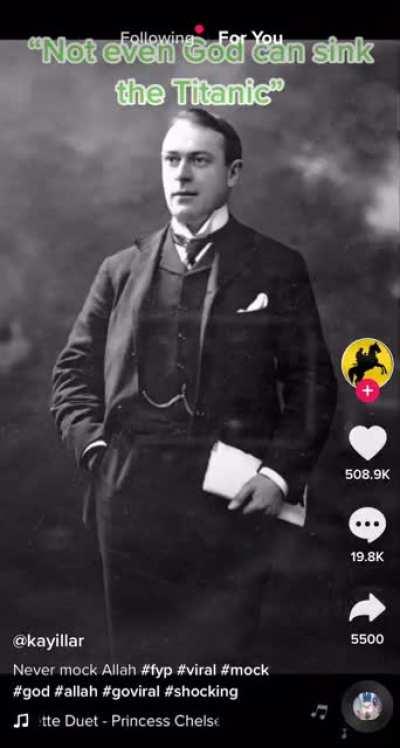 The iceberg that sank the titanic was actually Allah