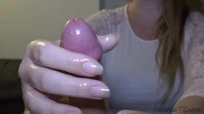 I keep his sensitive cock RIGHT on the edge...until he cannot handle it anymore.