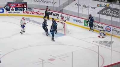 Jake Evans Hit By Mark Scheifele With Less Than A Minute Remaining