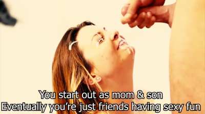 This mom gets cum blasted to the face