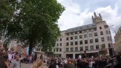 Statue of Edward Colston Slave Trader Pulled down in Bristol UK