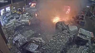 Putting wet scrap metal in a furnace