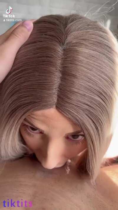 Hot Beautiful Blonde Blowjob Cum In Mouth Deepthroat