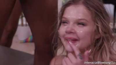 [Bukkake] Coco Lovelock gets a glossy finish (Interracial Blowbang, December 2022)