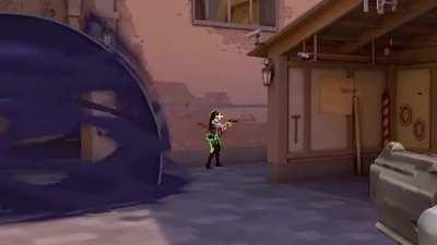 You can see the bullet holes after she left