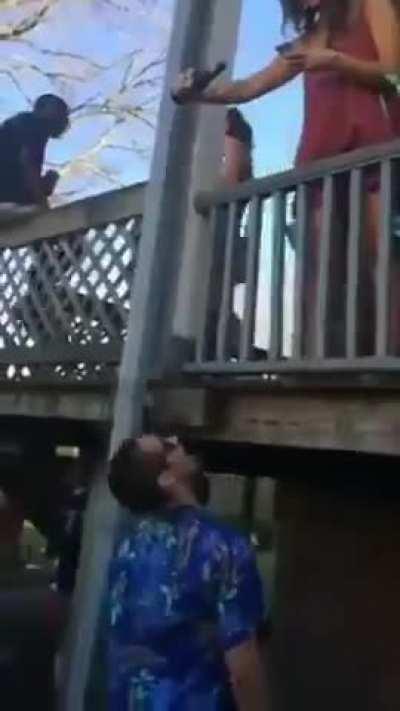 Careful while drinking from above...