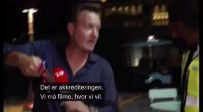 (China vibes )Danish news reporter gets censored trying to report on world cup in Qatar.