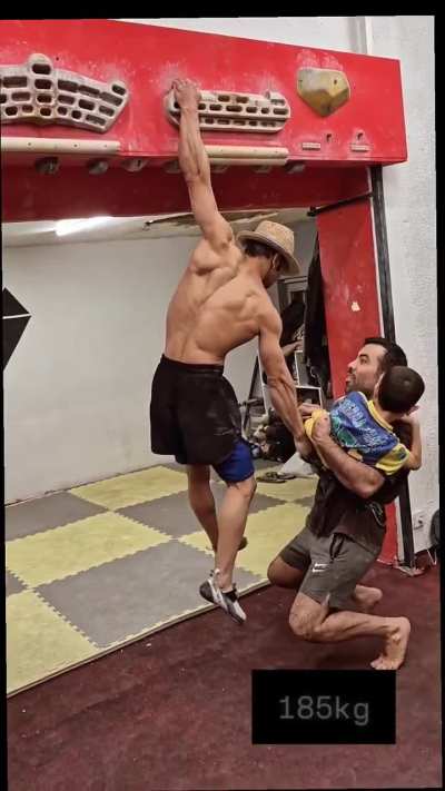 Rock climber strength is no joke.