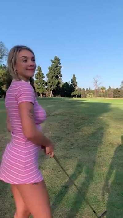 Gabbie likes to golf