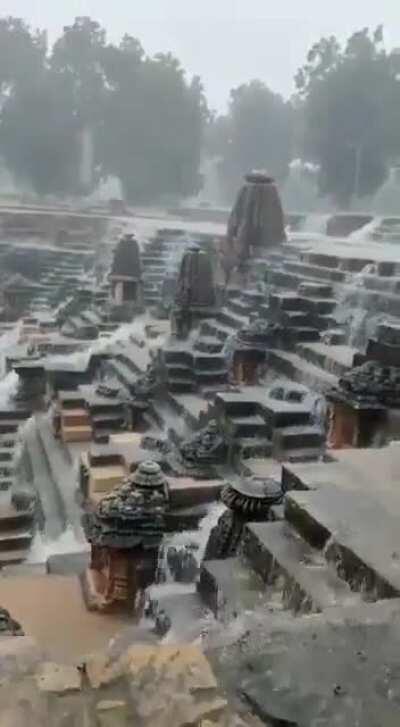 Monsoon rains being captured at the Modhera Sun Temple in Gujarat