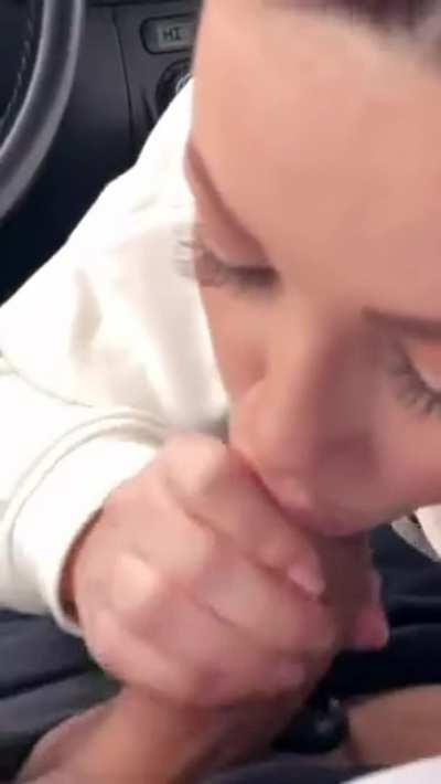 Amateur Blowjob CIM Car Cum In Mouth Cum Swallow Cumshot Deepthroat POV Porn GIF by hwright480