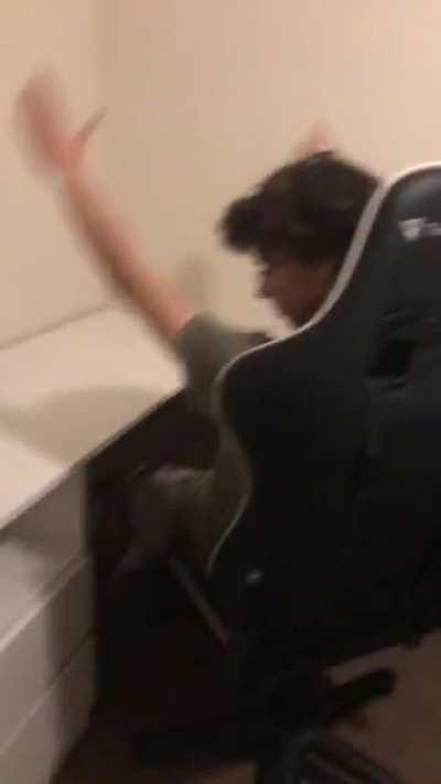 My boyfriend and I built his new desk, and I filmed him unknowingly. He found this hilarious, so here it is, and here it shall stay.