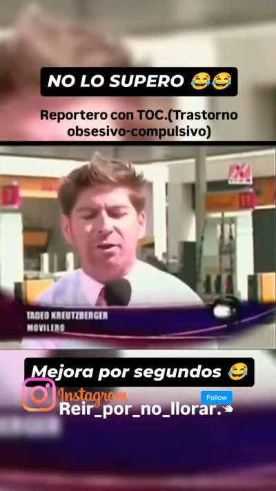 Post claiming this reporter has OCD and viewing it as funny. Not sure if the man does really have OCD, or anything at all. Either way, the point to mock OCD cause you know, 