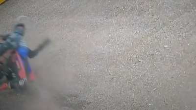 Wrapped around a motorbike scorpion