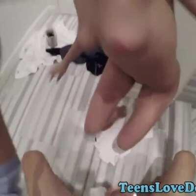 [Sydney Cole] You can hardly wait for her to get into position , so you can grab her by the pony tale and blow your wad in her open mouth.