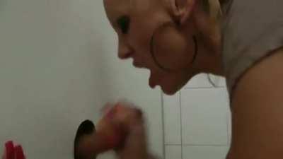 Hot German Babe Kada Love Doggystyle in toilets while blowing Gloryhole cock [WithSound]