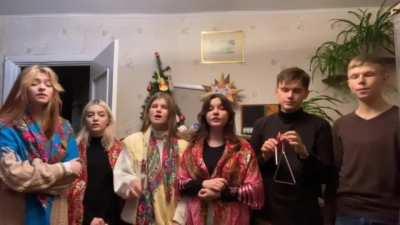 Hi Reddit!!! Today is Svyatuy vechir in Ukraine. We sing schedrivku. I asked some students I know, from the music college to record greetings. So enjoy