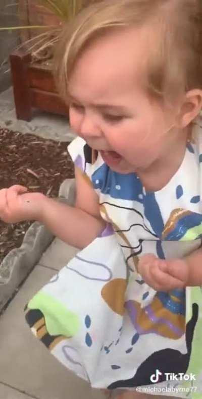 She won’t touch an ant ever again.