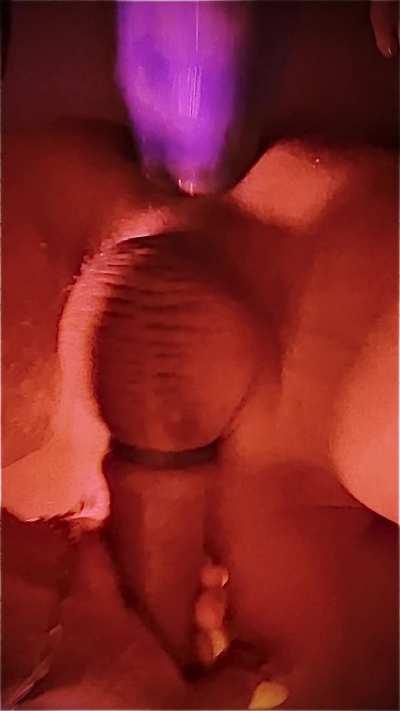 Pegging his hole with my monster cock