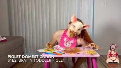 GingerCris - Piglet Domestication: S1E2 Bratty Toddler Piglet 1080p/60fps 37m40s 🐷💩👅👩🏻‍🦰
