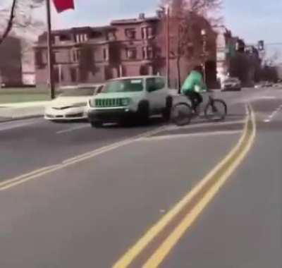 The dude thinks he's fucking cool while endangering lives.