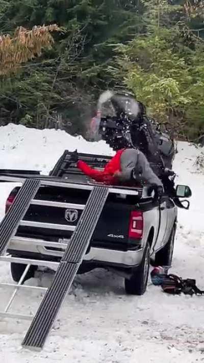 WCGW Loading a snowmobile