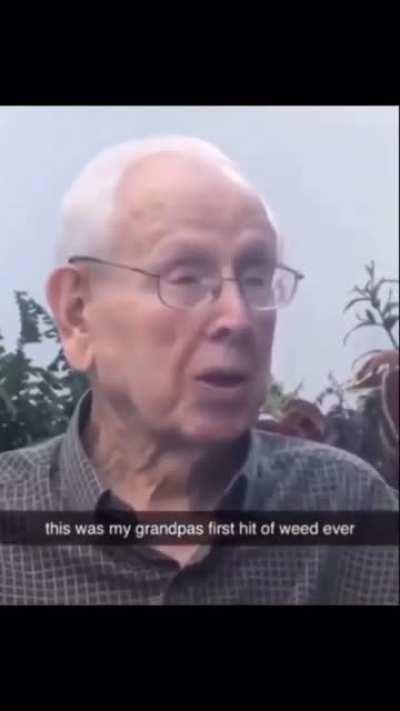 Grandpas first hit 😂😭