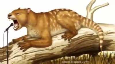 Cenozoic animals with their mouths open