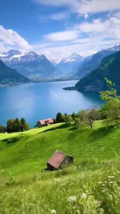 Heaven on Earth Magnificent View of Lake Lucerne Seelisberg, Switzerland