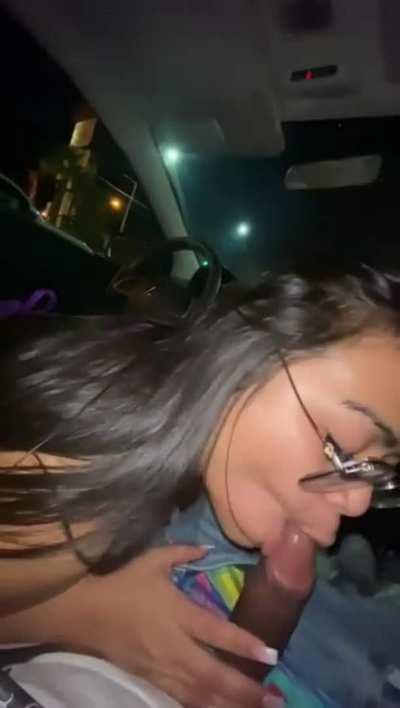 Asian Chick Wants To Drive & Suck Dick At The Same Time