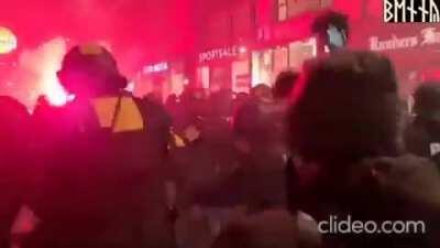 Denmark fucking protesting like hell! Axes, lasers, this is some crazy shit!