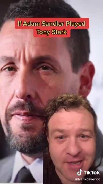 Adam Sandler playing as Tony Stark in endgame