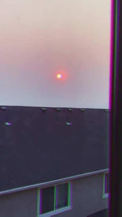 Living in the mountains - we don’t see a Red Sun very often. Startled me a bit.