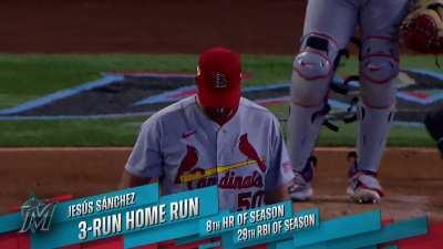 [Highlight] Jesus Sanchez launches a 3 run blast to put the Marlins on top in the first!