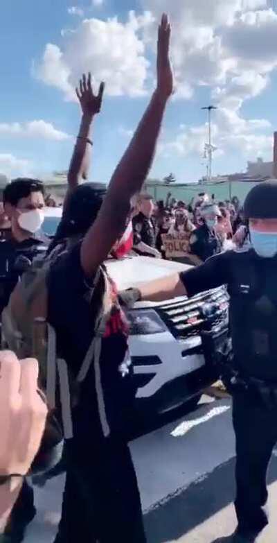 Brothers and Sisters of the world, we must unite! NYPD Cop pulls down peaceful protestor’s mask to pepper spray him. This video is being removed all over twitter, they are trying to hide this.