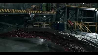 Is it just me this moment in the trailer keeps making me laugh, I love that Chris and Jill both do same thing, Leon jumps off the guard rail spins in air then shoots, Rebecca slides on the floor whee shooting at the thing and Claire is the only one who ha