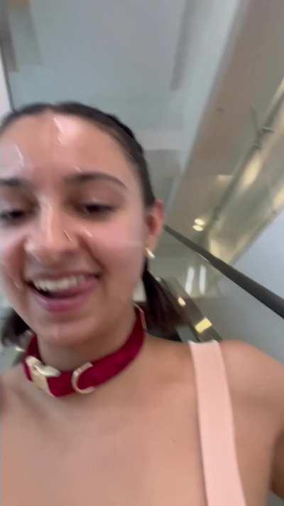 Cute girl going for a walk with her new makeup