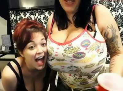 It's not often we get to actually hear one woman envying the other one's boobs out loud