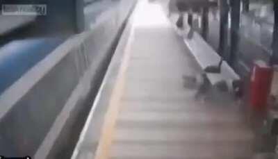 He will never miss another train ever again... NSFW