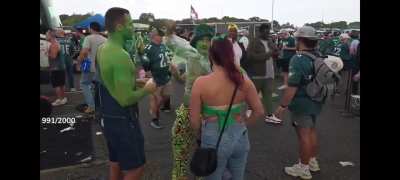 Woman gaslight short guy