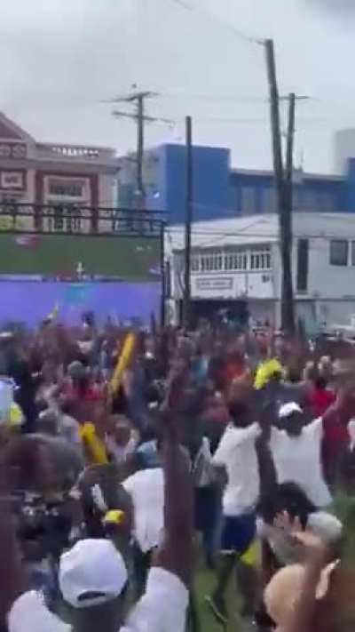 Saint Lucia had never won an Olympic medal, ever, until this evening. The people of Castries gathered to watch Julien Alfred in the women’s 100m final.