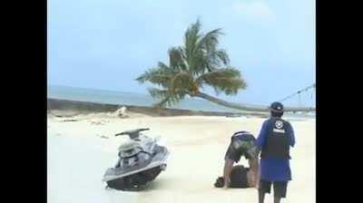 Evel knievel jet-skiing