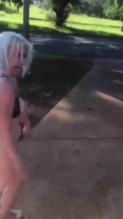 Australian chick high and roaming naked . . . If you’ve got it, flaunt it . . . I guess ?