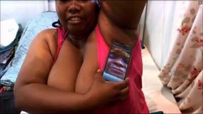 Big South African woman wants to dominate with her chest and armpits.