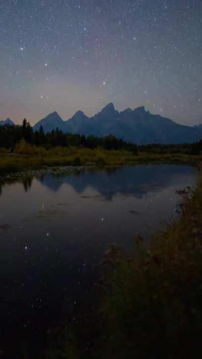 A starlit night in Grand Teton National Park.