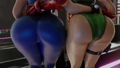 Chun li and Cammy training together to perfect their victory dance
