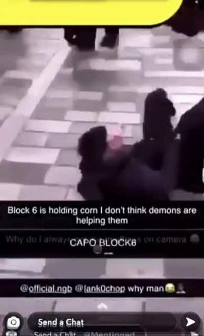 Capo #Block6 getting rushed and punched up