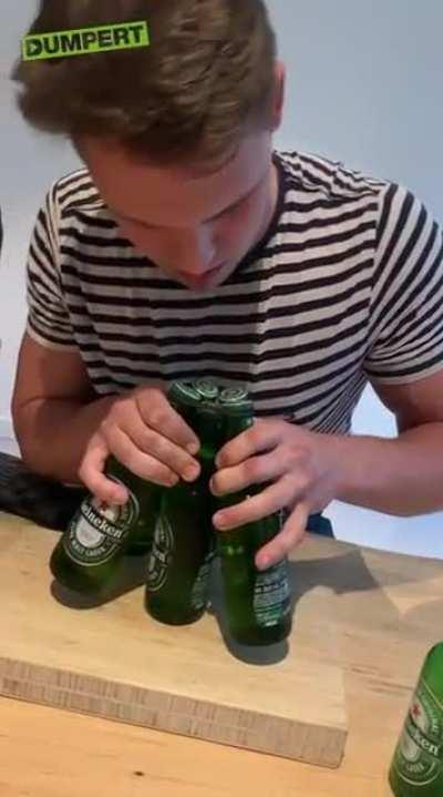 Opening bottles Dutchman style.