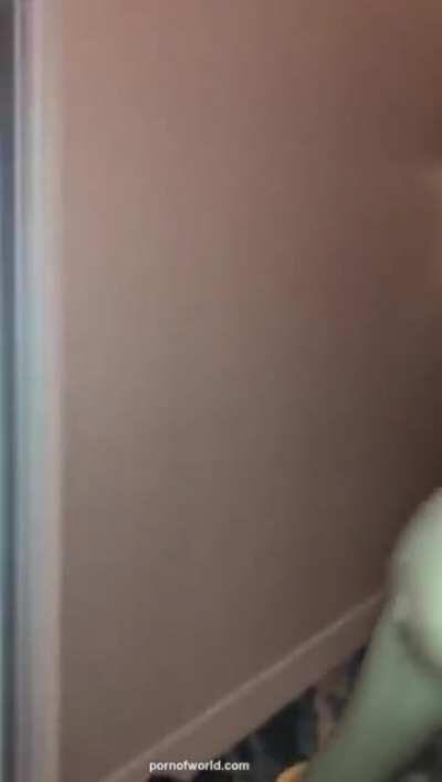 Busty Blonde Removes Dress In Hotel Hallway