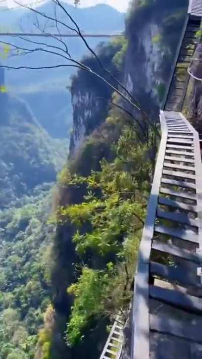 Skywalking trail in China